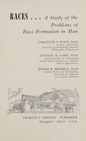 view Races : a study of the problems of race formation in man / Carleton S. Coon, Stanley M. Garn, Joseph B. Birdsell.