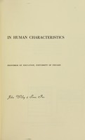 view Stability and change in human characteristics / Benjamin S. Bloom.