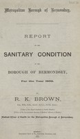 view Report on the sanitary condition of the Borough of Bermondsey for the year 1903.