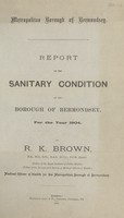 view Report on the sanitary condition of the Borough of Bermondsey for the year 1904.