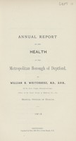 view Annual report on the health of the Metropolitan Borough of Deptford.