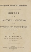 view Report on the sanitary condition of the Borough of Bermondsey for the year 1910.