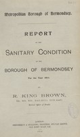 view Report on the sanitary condition of the Borough of Bermondsey for the year 1911.
