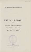 view Annual report of the Medical Officer of Health, for the year 1923.