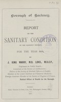 view Report on the sanitary condition of the Hackney District for the year 1916.