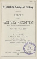 view Report on the sanitary condition of the Metropolitan Borough of Hackney for the year 1920.