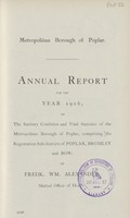 view Annual report for the year 1916 on the sanitary condition and vital statistics of the Metropolitan Borough of Poplar, comprising the registration sub-districts of Poplar, Bromley and Bow.