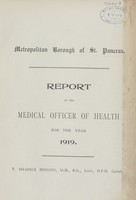 view Report of the Medical Officer of Health for the year 1919.