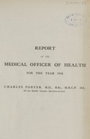 view Report of the Medical Officer of Health for the year 1918.