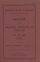 view Report of the Medical Officer of Health for the year 1922.