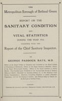 view Report on the sanitary condition and vital statistics during the year 1914 together with the report of the Chief Sanitary Inspector.