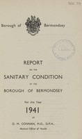 view Report on the sanitary condition of the Borough of Bermondsey for the year 1941.