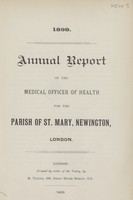 view Annual report of the Medical Officer of Health for the Parish of St. Mary, Newington, London.