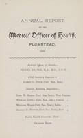 view Annual report of the Medical Officer of Health, 1899.