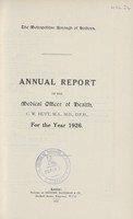 view Report for the year 1926 of the Medical Officer of Health.