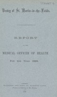 view Report of the Medical Officer of Health for the year 1899.