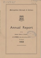 view Report of the Medical Officer of Health for the year 1952.