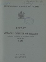 view [Report of the Medical Officer of Health for Fulham Borough].