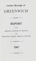 view [Report of the Medical Officer of Health for Greenwich Borough].