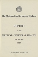 view [Report of the Medical Officer of Health for Holborn Borough].