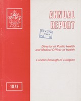 view [Report of the Medical Officer of Health for Islington Borough].