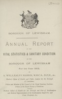 view [Report of the Medical Officer of Health for Lewisham Borough].