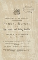 view [Report of the Medical Officer of Health for Lewisham Borough].