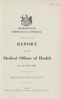 view [Report of the Medical Officer of Health for Lewisham Borough].