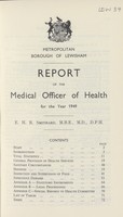 view [Report of the Medical Officer of Health for Lewisham Borough].