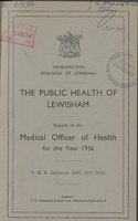 view [Report of the Medical Officer of Health for Lewisham Borough].