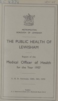 view [Report of the Medical Officer of Health for Lewisham Borough].