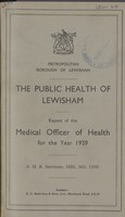 view [Report of the Medical Officer of Health for Lewisham Borough].