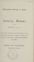 view [Report of the Medical Officer of Health for Poplar, Metropolitan Borough].