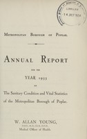 view [Report of the Medical Officer of Health for Poplar, Metropolitan Borough].