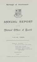 view [Report of the Medical Officer of Health for Southwark, Borough of].