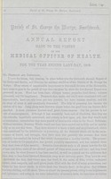 view [Report of the Medical Officer of Health for Southwark, The Vestry of the Parish of St. George the Martyr].