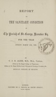 view [Report of the Medical Officer of Health for Hanover Square, The Vestry of the Parish of Saint George].