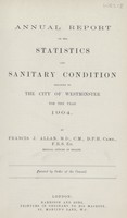 view [Report of the Medical Officer of Health for Westminster, City of].