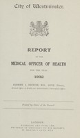 view [Report of the Medical Officer of Health for Westminster, City of].