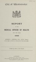 view [Report of the Medical Officer of Health for Westminster, City of].