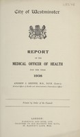 view [Report of the Medical Officer of Health for Westminster, City of].