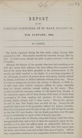 view [Report of the Medical Officer of Health for Islington, Parish of St Mary].