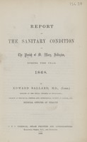 view [Report of the Medical Officer of Health for Islington, Parish of St Mary].