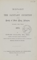 view [Report of the Medical Officer of Health for Islington, Parish of St Mary].