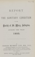 view [Report of the Medical Officer of Health for Islington, Parish of St Mary].