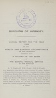 view [Report of the Medical Officer of Health for Hornsey,  Borough of].