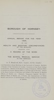 view [Report of the Medical Officer of Health for Hornsey,  Borough of].