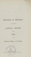 view [Report of the Medical Officer of Health for Hornsey,  Borough of].