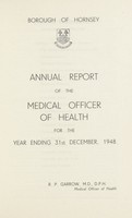 view [Report of the Medical Officer of Health for Hornsey,  Borough of].