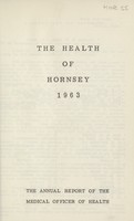 view [Report of the Medical Officer of Health for Hornsey,  Borough of].